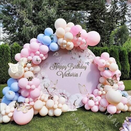 154Pcs Pink Blue Balloons Arch Garland Kit Skin Color Latex Balloon Set Baby Shower Globos Wedding Birthday Party Decoration