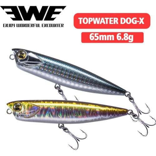 2020 New 65mm 6.8g EWE AR-C FX65 Topwater Walk Penicl Lure Floating Sitckbait Surface DOGX Popper Bait For Trout Bass Fishing