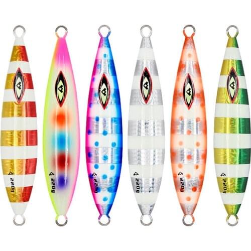 5PCS Deep Sea Fishing Fish Glow Metal Jigging Jig spoon Lure Hook baits 180/220/250g