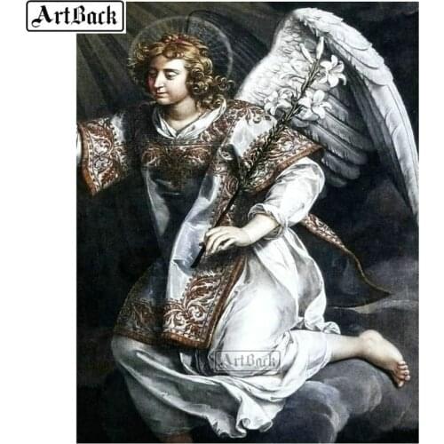 5d diamond painting angel wings portrait full square / round resin diamond mosaic 3d diamond embroidery kit 40x50cm