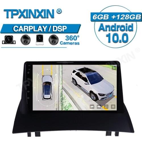 Android For Renault Megane 2 2002-2009 360 HD Auto Surround View Camera Car Multimedia Player Stereo Radio GPS Navigtion 6+128G