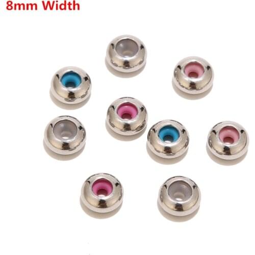 20pcs 8mm Stainless Steel Stopper Beads Insert Silicone Positioning Spacer Beads for DIY Crafts Jewelry Making Charm Bracelets