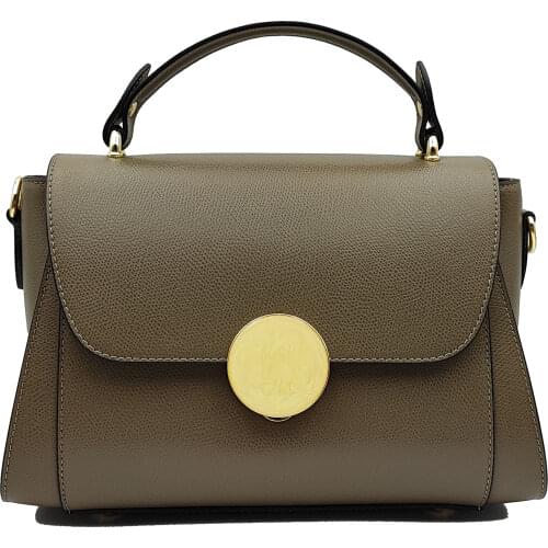 Womens bag with handles Castellammare di Stabia, genuine leather, Italy, leather handle, leather belt, large