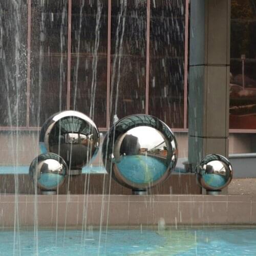 Garden Decoration Hollow Ball 304 Stainless Steel Mirror Ball Sphere With M6 Stainless Steel Hanging Mother Mirror Round Ball