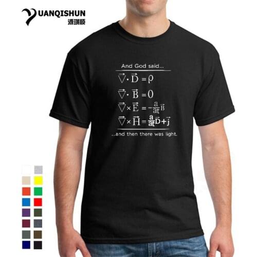Physics T shirt God Says Maxwell Equations And Then There Was Light Nerd Design 16 Colors 100% Cotton Fitness Tshirt EU Size