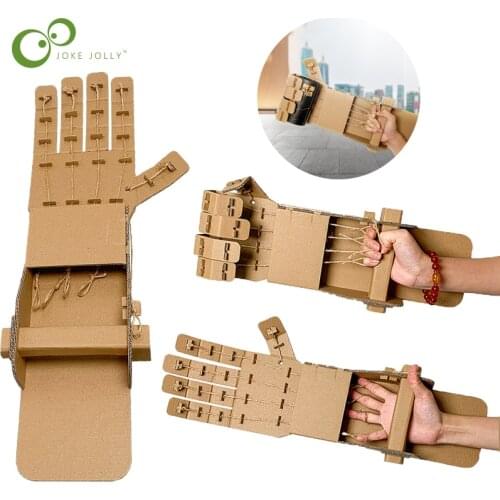 DIY Doodle toy corrugated mechanical robot hand machine Arm Paper model puzzle block Paper education toys Kids Children toys YJN