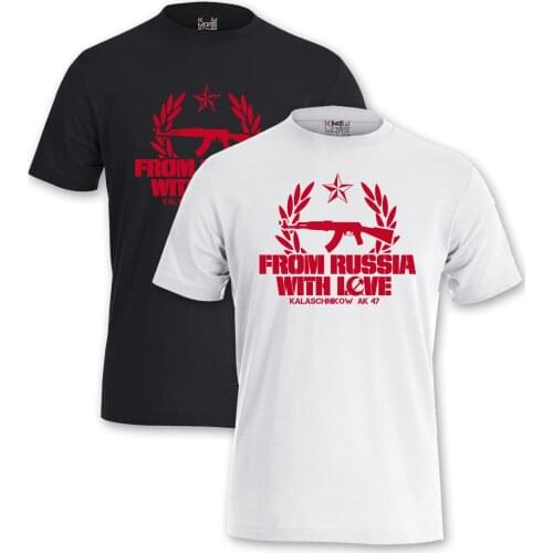 "From Russia with Love". Kalaschnikow AK-47 Assault Rifle T-Shirt. Summer Cotton Short Sleeve O-Neck Mens T Shirt New S-3XL