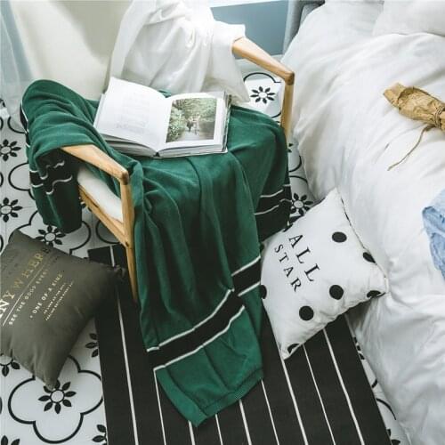 Plaid Blanket Striped Knitted Nap Quilt Scandinavian Style Sofa Chair Bed Decorative Blanket Home Decor Carpet Tapestry