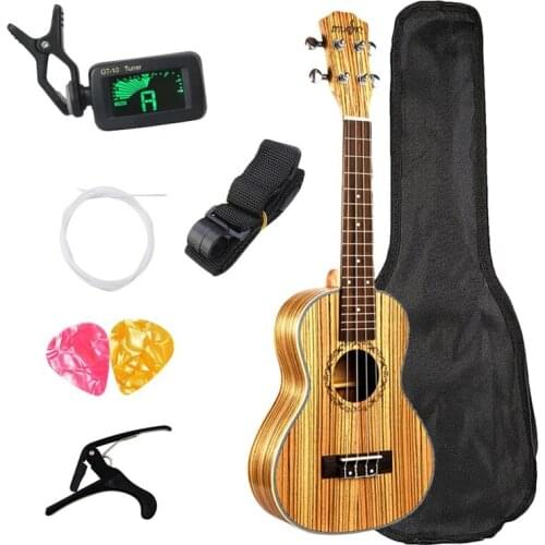 Concert Ukulele 23 Inch Hawaiian Zebrawood Beginner Uke 4 Strings Acoustic Guitar Ukulele Guitar With Bag Send Gifts Musical Str