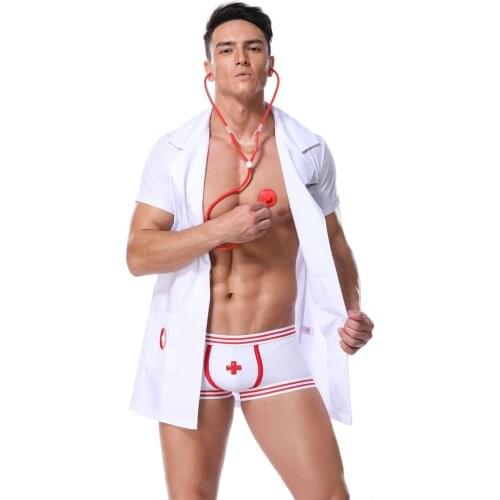 High Quality Men Doctor Costume Halloween Attending Masquerade Male Physician Clothing Doctor Cosplay Cloth Sets