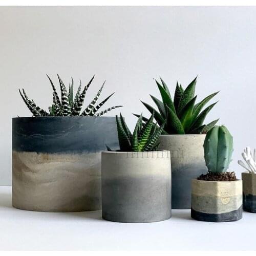 Multi-size Round Flowerpot Silicone Mold Simple Fleshy Potted Flowerpot Mold Cement Clay Large Round Container Mold