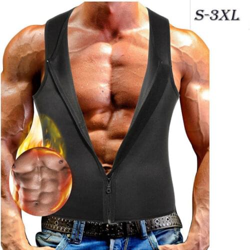 Mens Slimming Neoprene Vest Sweat Shirt Body Shaper Waist Trainer Shapewear Black Sleeveless Men Tank Top Male 2020 New