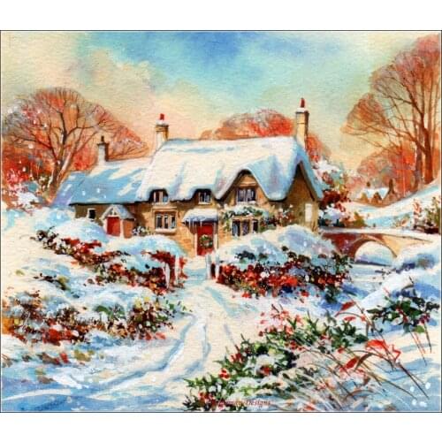 Counted Cross Stitch Kits Needlework - Crafts 14 ct Aida DMC Color DIY Arts Handmade Home Decor - A Cottage 1