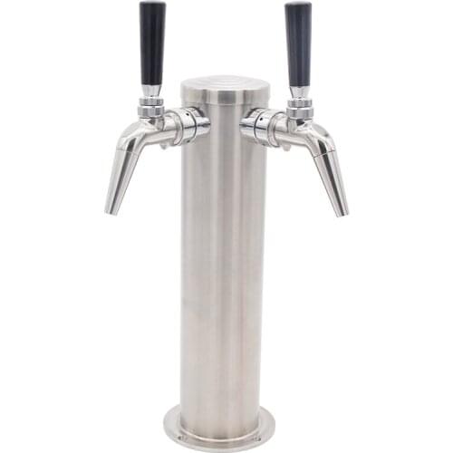 Nitro Coffee Tower – 2 Faucets with 100% SS Contact SS Polished Air Cooled
