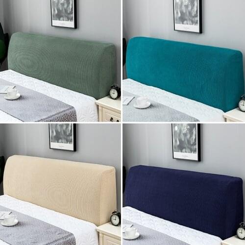 New Elastic Bedhead Cover All-inclusive Bed Head Cover Solid Color Bed Head Back Protection Headboard Dust Cover Removable