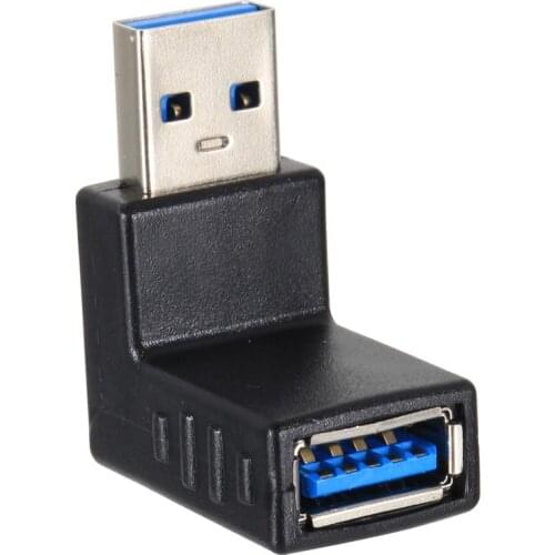 New USB 3.0 A Male to Female Adapter Extension 90 Degree Right Angle Adapter Plug with Female End Points Upward DOM668