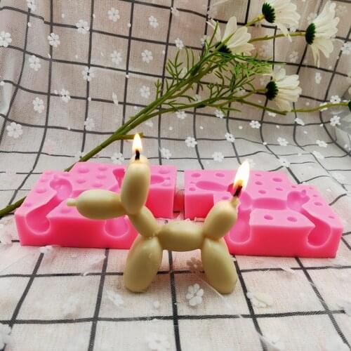 Animal Balloon Dog Ornament Silicone Mold Aromatherapy Candle Mould Home Decor Figurine DIY 3D Craftwork
