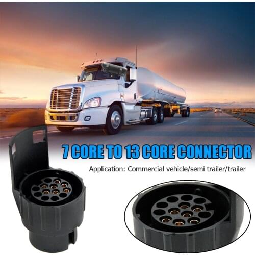 Pin Trailer Adapter Short Outdoor Personal Car 7 Pin Car Vehicle to 13 Parts Decoration for Caravan Trailer Tow Bar