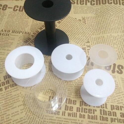 6pcs/lot Plastic Empty Wire Spools Bobbins Round Ends Cord Ribbon Sewing Storing String White Black transparent 001002005
