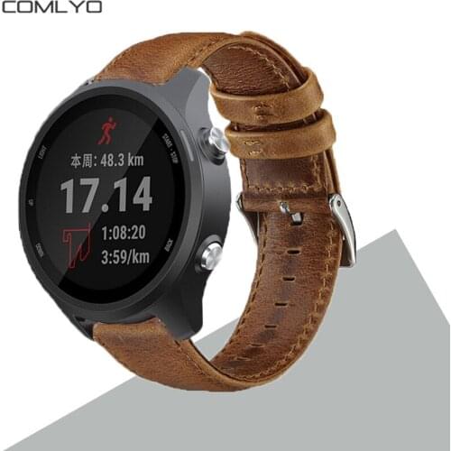 20mm Leather bracelet for Garmin Venu SQ Forerunner 158 645 245 245M Vivoactive 3 music Strap quick release smart watchband