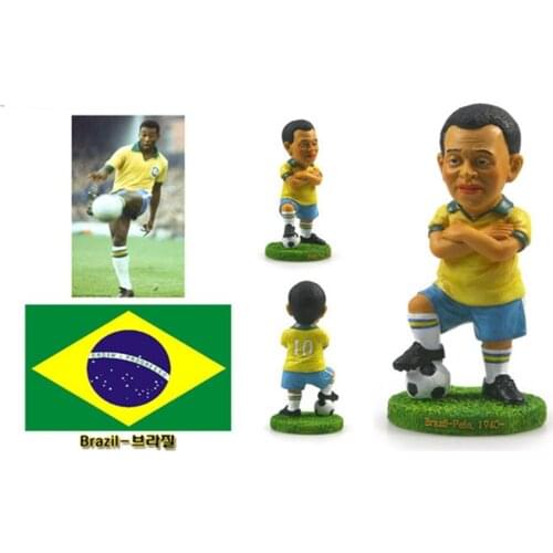 Hand-painted Brazilian King Pele Creative Resin Crafts World Celebrity Statue Tourism Souvenir Gifts Collection Home Decortion