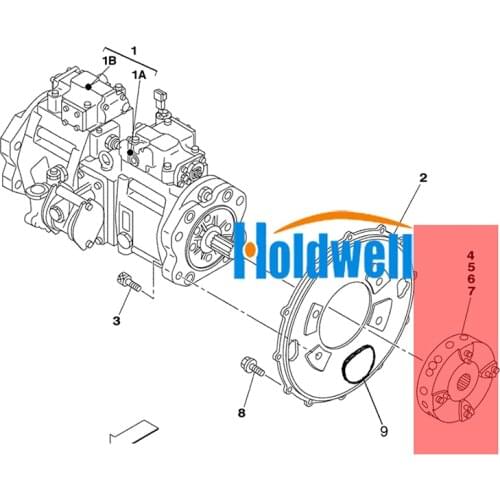 Holdwell Coupling Assy KRJ6622 for Case Excavator CX210 CX210LR CX210N CX225SR CX240