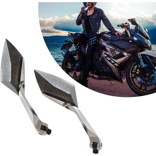 Universal Motorcycle Scooter Side Rear View Mirrors Modification Mirror 8mm 10mm (Carbon(electroplate)) Motorcycle Accessorie