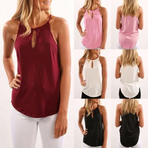 Women Summer Solid Color Vest Silky Satin Camisole Sleeveless Tank Top Clever