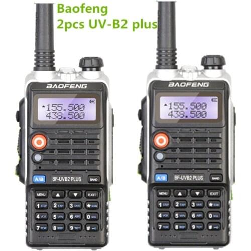2PCS BaoFeng BF-UVB2 plus transceiver cb radio communicator long-range wireless Portable Walkie Talkie ham radio B2 new version