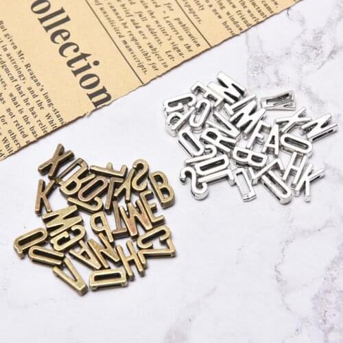 26Pcs Vintage Letters Alphabet Spacer Charms Beads DIY Bracelet Jewelry Making