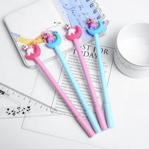 40 Pcs Cartoon Moon Unicorn Gel Creative Stationery Cute Moon Pony Water Pen Kawaii School Supplies Office Supplies