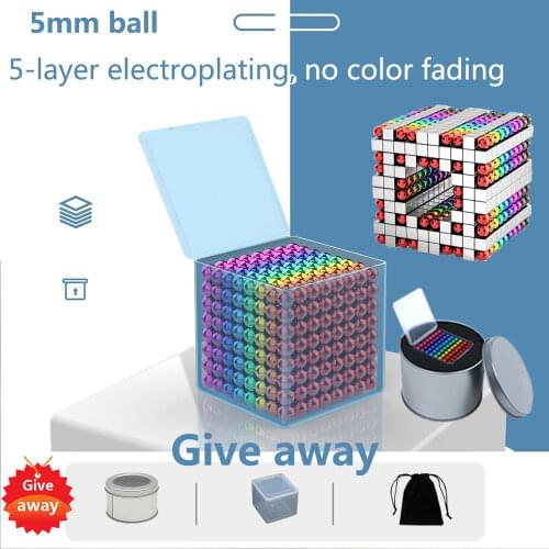 5mm New Neodymium Metal Magic DIY Magnet Magnetic Balls Blocks 5mm Cube Construction Building Toys Colorfull Arts Crafts Toy