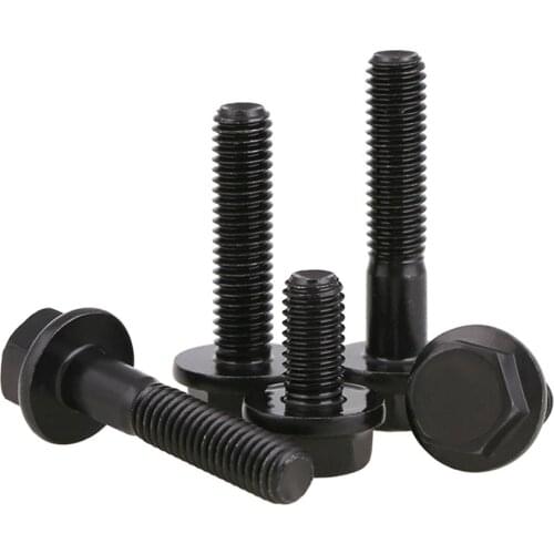 5Pcs Hexagonal Flange Bolts Flange Screws Hexagonal Belt Pad Full Thread/Partial Thread M6 M8 GB5789 Grade 10.9