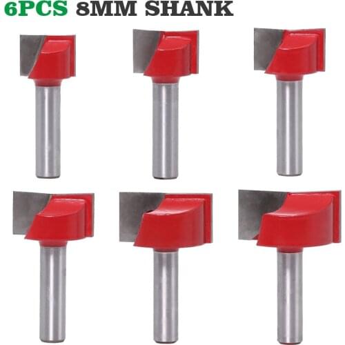6pc 8mm Cleaning bottom Engraving Bit solid carbide router bit Woodworking Tools CNC milling cutter endmill for wood