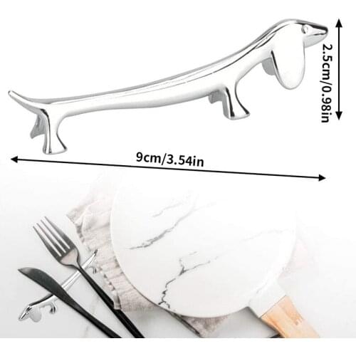 6 Pcs Chopsticks Rest Little Dog Chopsticks Holder Dachshund Zinc Alloy fork Stand Spoon Tableware Rack Holder Tool