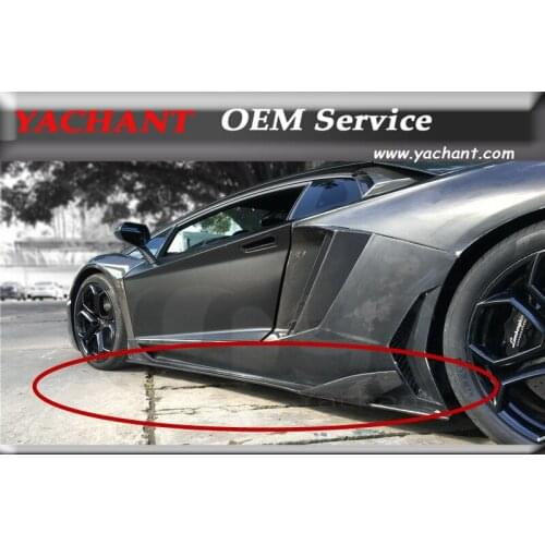 Car-Styling Carbon Fiber Bodykits Side Skirts Fit For 2011-2014 Aventador LP700 LP720 BKSS-750 Style Side Skirts Under Board