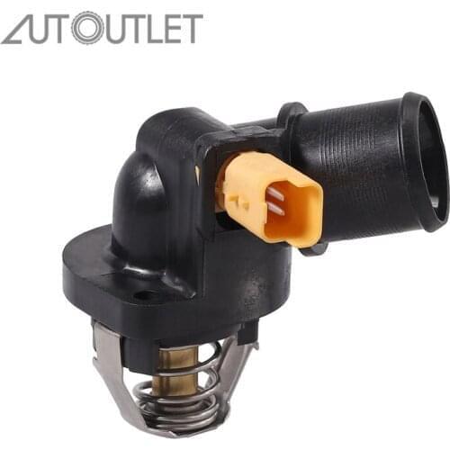 AUTOUTLET Car Engine Coolant Thermostat Cover with Housing For Peugeot Bipper 206 207 1336Z2, 9650926280 Control Temperature