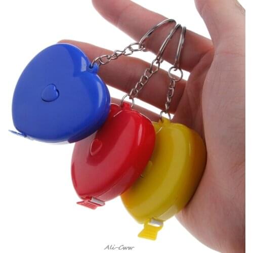 Keychain Portable Retractable Ruler Heart-shaped Tape Measure 1.5m