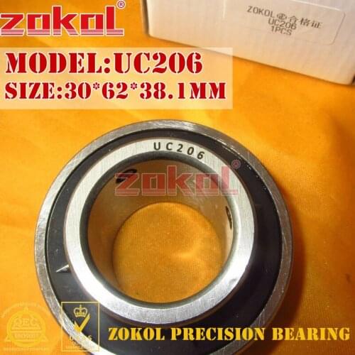 ZOKOL bearing UC206 90506 Pillow Block Ball Bearing 30*62*38.1mm
