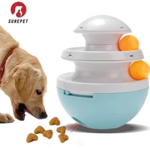 Interactive Dog Cat Food Treat Ball Bowl Toy Funny Pet Shaking Leakage Food Container Puppy Cat Slow Feed Pet Tumbler Toy