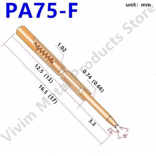 Brass Spring Test Probe PA75-F1 Durable Brass Test Probe Sleeve Length 27.8mm Household Convenient Gold Plated Test Tool 100 PCS