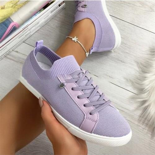 Sneakers Women Vulcanized Shoes Casual Mesh Slip-On Flats Summer Chaussure Femme Breathable Solid Color Shoes for Women 2021