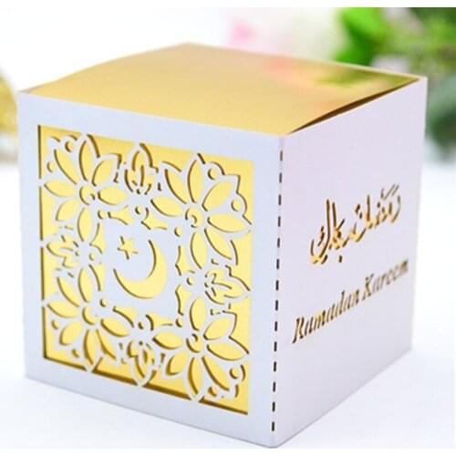 Laser Cut Moon and Star Ramadan Kareem Eid Decoration Chocolate Boxes