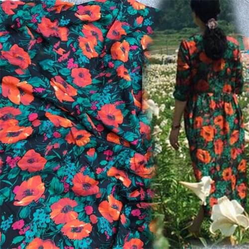 LX Natural Pure ramie Linen cloth Printed fabric for dress robe Summer thin Chinese tissu diy handmade Sewing alibaba express