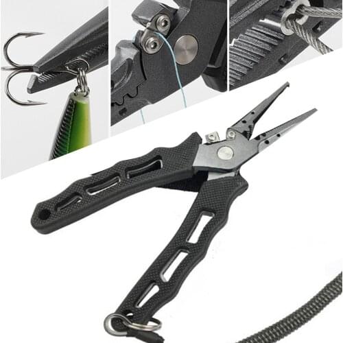 Multifunctional Anti-Slip Handle Side Mouth Fishing Pliers Metal Fishing Line Cutting Scissors Fish Lure Bait Hook Pliers
