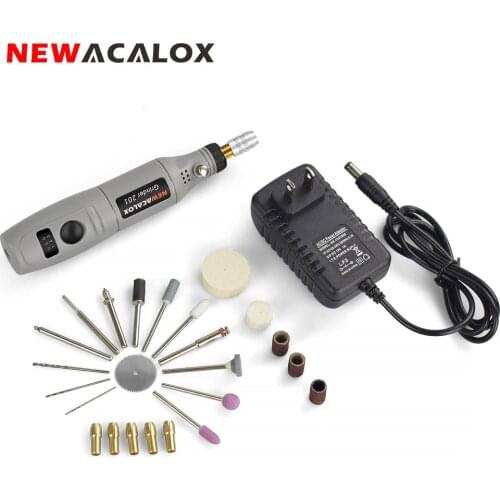 NEWACALOX EU/US Plug Mini Grinder Set with 26PC Engraving Accessories 100~240V Dremel Rotary Tools Variable Speed Electric Drill