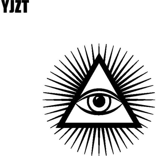 YJZT 15.3CM*15.3CM Interesting Sun And Third Eyes Original Delicate Nice Vinyl Decal Car Sticker Black/Silver C19-1559