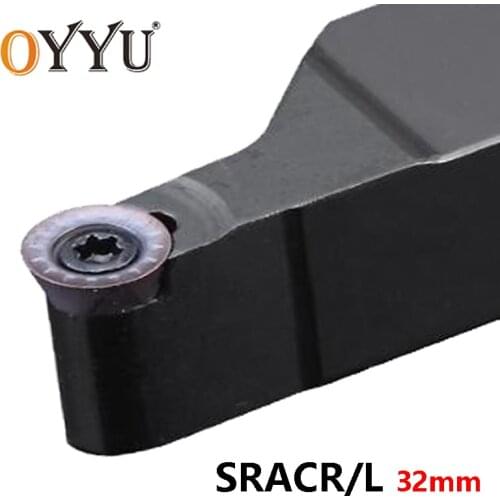 OYYU SRACR 32mm Cutting Arbor SRACR3232P10 Cabride Inserts External Turning Toolholder SRACL3232P10 Lathe Cutter Shank CNC