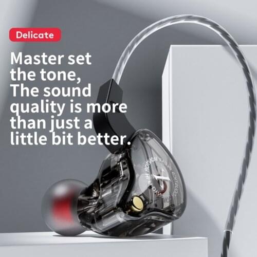 New 6D HIFI Stereo Wired Earphone Bass Headphone Noise Reduction Sport Music Earphone 3.5mm Wired Gaming Headset With Microphone