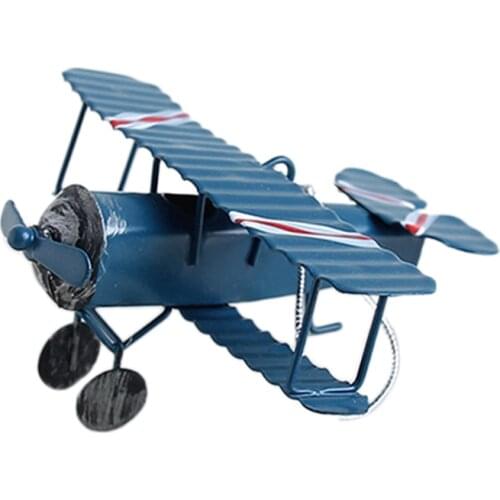 Retro Airplane Figurines Metal Plane Model Vintage Glider Airplane Home Decor Miniatures